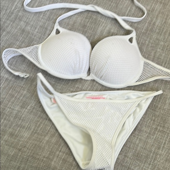 White Mesh Bikini Set - Picture 1 of 3
